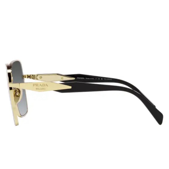 Prada Polarized Sunglasses SPR64Z Pale Gold/Grey Gradient NWT - Picture 5 of 16